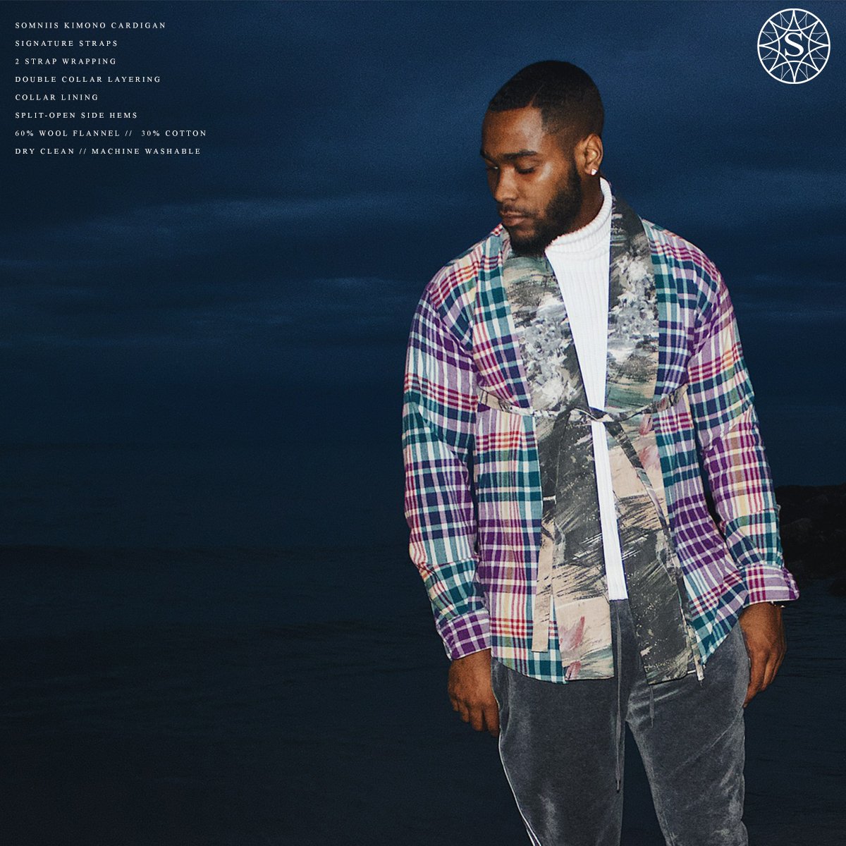 Multi plaid kimono cardigan 1b